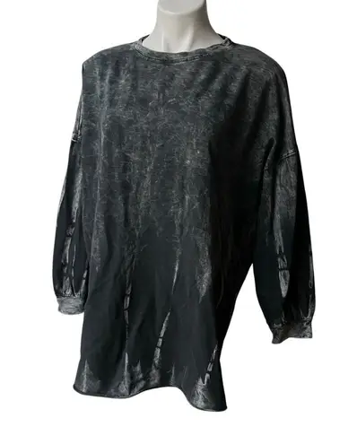 Fantastic Fawn Gray Mineral Wash Cotton Oversized Tunic length Crewneck Shirt