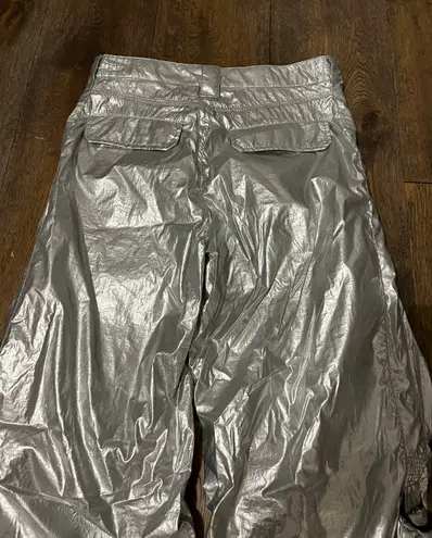 ZARA silver parachute pants