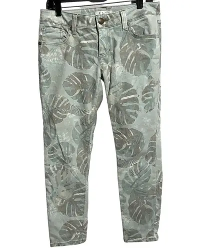 CAbi  #227 Tropical Palm Leaf Cropped Skinny Jeans