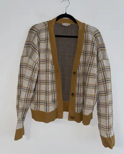 Loft Plaid Cardigan XL