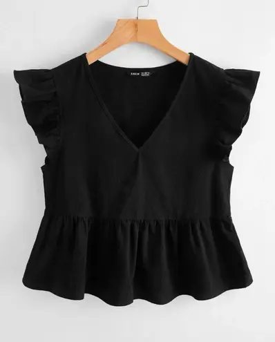 SheIn Black Peplum Top