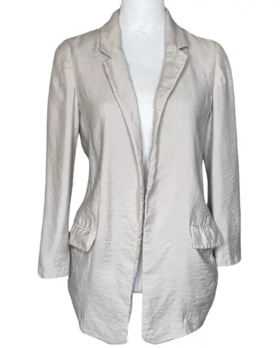 ALLSAINTS Obel Lightweight Open Front Blazer Jacket Stone Oyster White US 4
