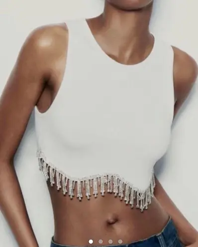 Rhinestone Crop Top White Size XS - $20 (44% Off Retail) New Rhinestone Crop Top White Size XS - $20 (44% Off Retail) New