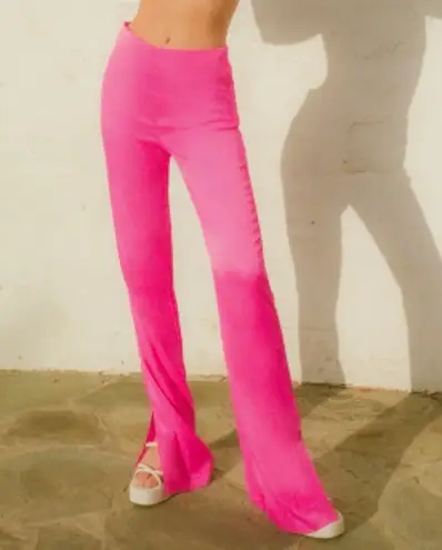 ZARA Hot Pink Satin Effect Pants