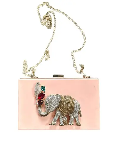 IRIS LANE Elephant Bejeweled Handbag Pink