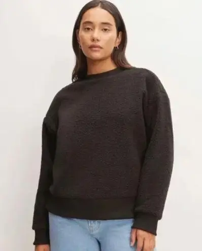 Everlane New  Black ReNew Fleece Oversized Crewneck Sweatshirt Small