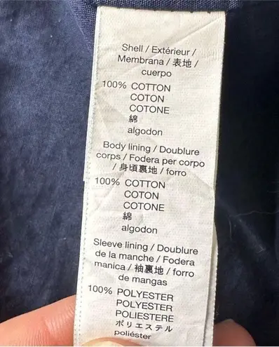 Gap Factory stripe trench blue and white women’s size large