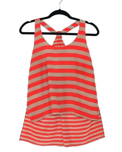 BCBGMAXAZRIA  100% Silk Tank Top Striped Top Size M