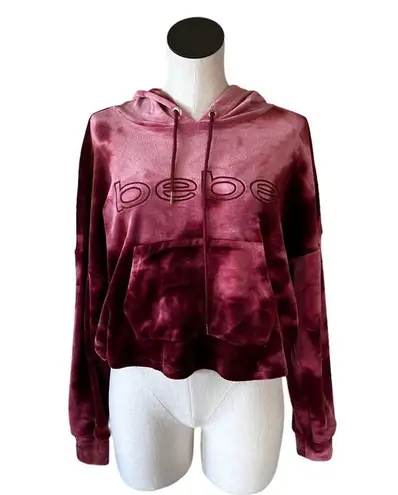 Bebe NWT  LOGO PLUSH HOODIE ROSE DUST LARGE