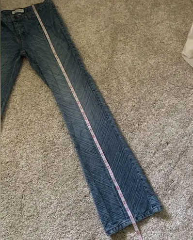 Jill Stuart flare chevron stripe denim cotton jeans 90s, 100% cotton, size 4
