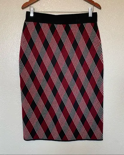 Anne Klein  Knit Plaid Pencil Skirt Small NWT