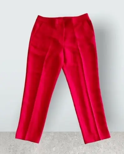 Donna Karan Pants Red Falling Leaves Straight Leg, Size 12 New w/Tag
