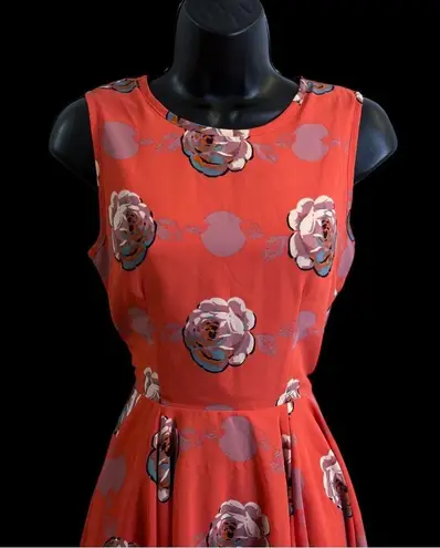 Maison Jules Hibiscus Bloom Combo Pink Sleeveless Floral Fit & Flare Mini Dress