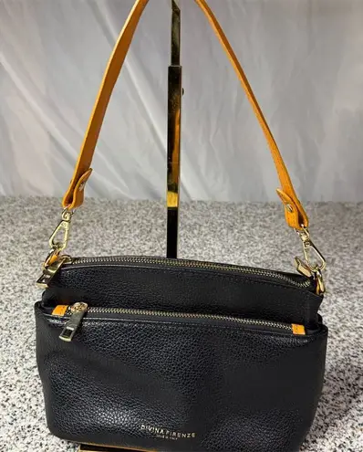 Valentina Divina Firenze Black Leather Crossbody Bag Women's Medium