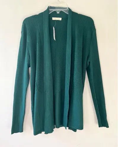 Retrology Sz S Green Stretch Open Cardigan Sweater Long Sleeves