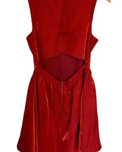 Lucca Couture Urban Outfitters Metallic Red Short Dress Cutout Small