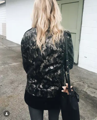 Koral Activewear Specter metallic camo-print vegan leather moto jacket small NWT