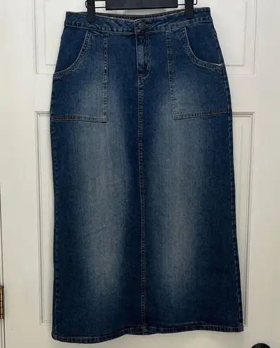 Saint Tropez West 90s Y2k Retro Maxi Denim Skirt - Size 8