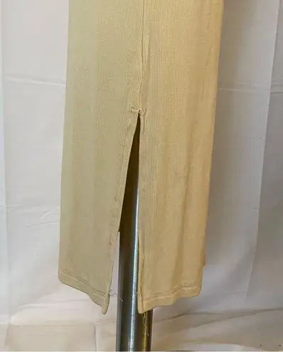 We Wore What Tan Ribbed Sleeveless Tank Midi T Shirt Dress Casual Small S