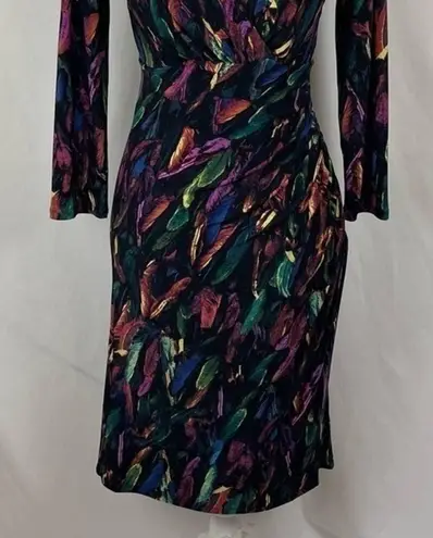 Carmen Marc Valvo  Leaf Print Ruched BodyCon Dress NWOT