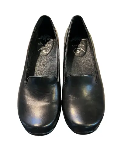 Dansko Olivia Black Leather Loafer Size 37 US 6.5 7