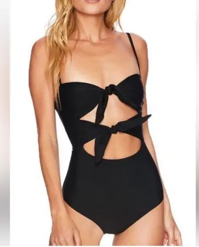Beach Riot NEW Mia Black Double Knot One Piece Swimsuit XS