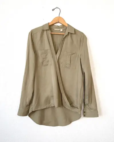 Holding Horses x Anthropologie Green Celina Utility Wrap Blouse Size 2