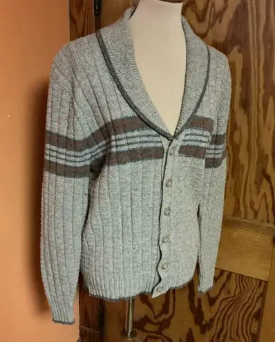 Vintage 70s striped grandpa cardigan Size XL