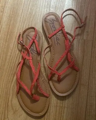 Zodiac  Yovana Strappy Braided Coral Sandals size 9