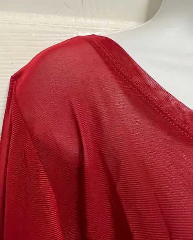 Pretty Angel Wine Sheer Cropped Mesh Top