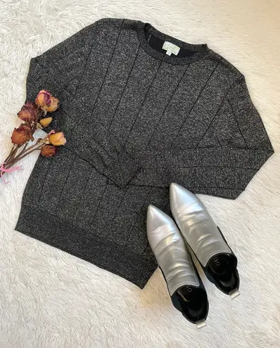 Metallic long sleeve pullover sweatshirt Gray Size M