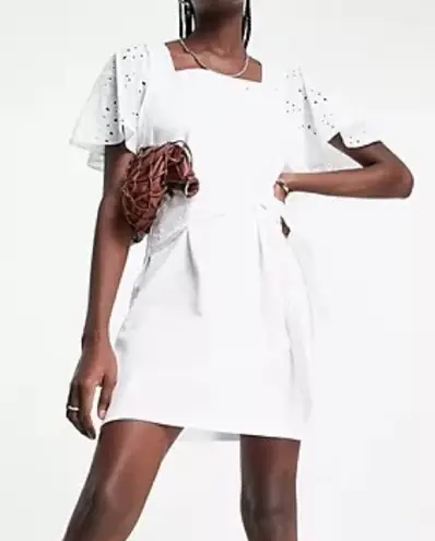 River Island square neck eyelet dress