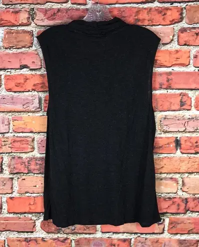 LA Made Black  Revolve Sleeveless Draped Angora Knit Top