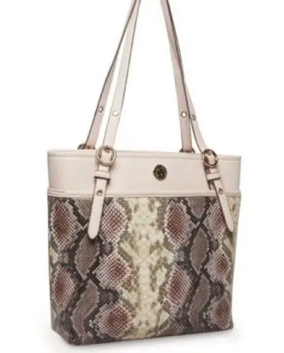 Anne Klein Neutral Snake Print Shoulder Tote Bag, Like New!