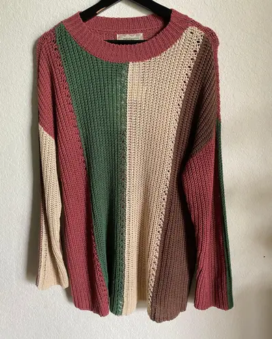 Band of Gypsies NWT  Rosa Color Block Knit Sweater Size S