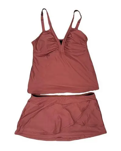 Alex Marie  Padded V neck Tankini Mauve Bathing Suit Size Large