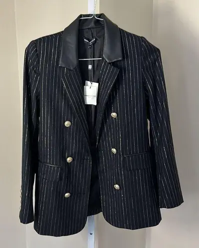 Generation Love NWT Cassidy Double Breasted Pinstripe Blazer XS Black
