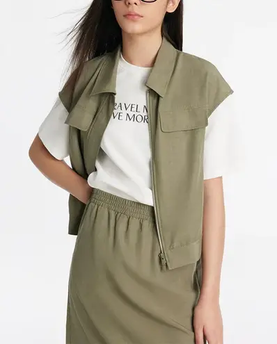 Goella Zippered Lapel Vest And Slit Half Skirt Two