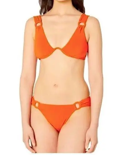 Robin Piccone New. red orange buckle bikini. XS-top/S-bottom. Retails $216