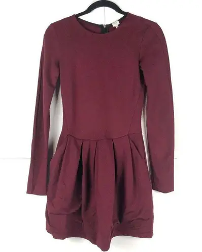 ARITZIA WILFRED Tartine Burgundy Fit and Flare Dress Size 2 Red