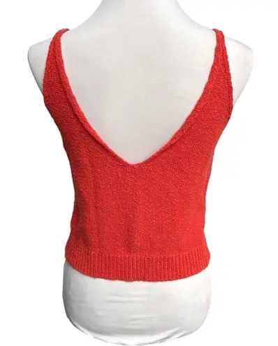 ZARA  Knit Tank Top Cropped Sweater Blood Orange Size Medium