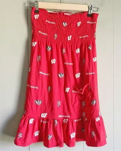 ES College Classics Ladies University of WI Badgers Red Smocked Tube Dress S