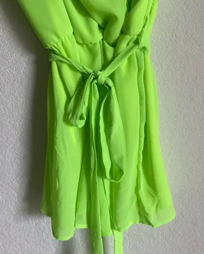 Revamped  Wrap Front Neon Green Romper Size S