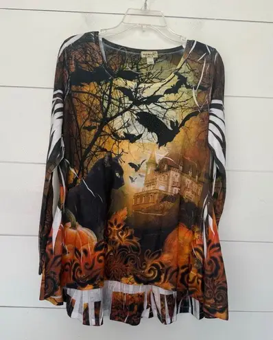 OneWorld Women’s XL Fall Black Cat Crazy Cat Lady Top Shirt