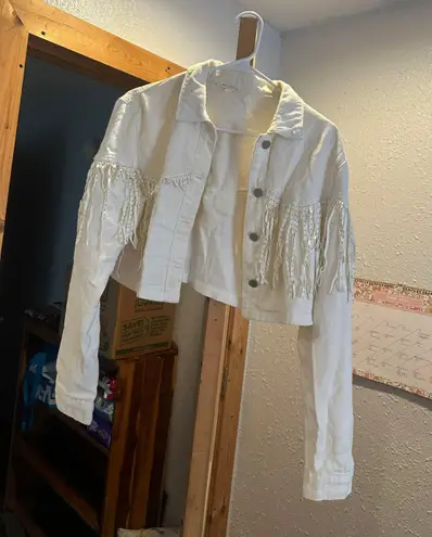 Fringe Jean Jacket White