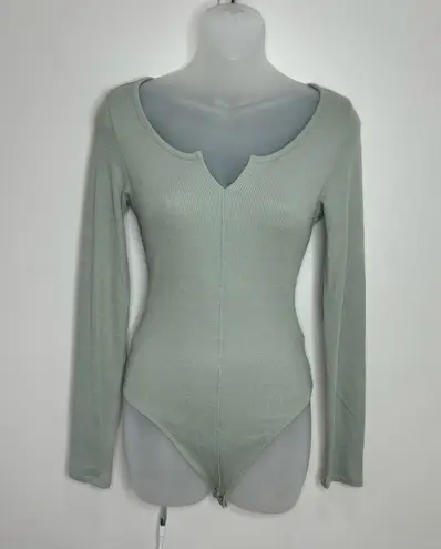 American Eagle  Long Sleeve Ribbed Sage Green bodysuit NWT new size medium