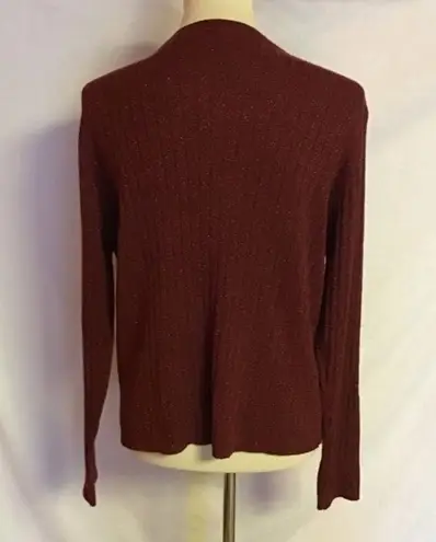 Vintage 90s burgundy sparkly cardigan sweater Size L