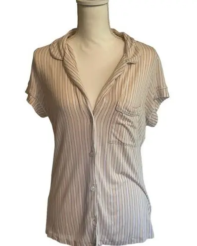 Eberjay Eberjey Peach And Lavender Striped Pajama Top Sz Large