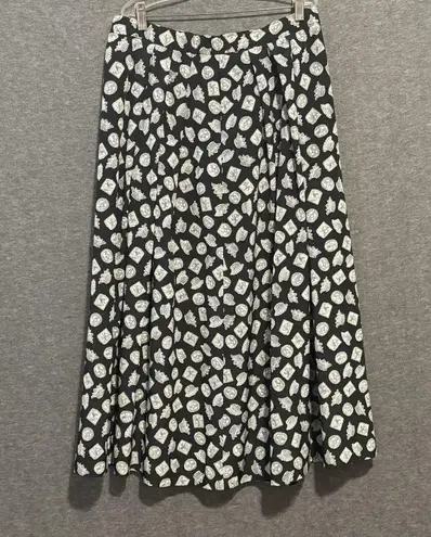 Pendleton Vintage Sophisticates Black White Pendant Print Midi Skirt Size 12 USA