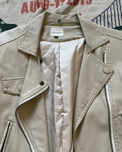 Cream Leather Jacket Tan